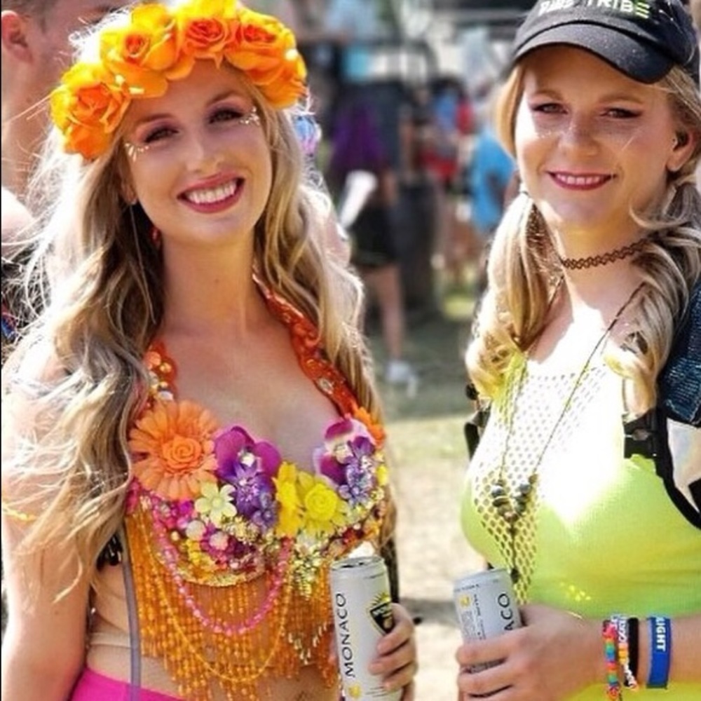 Electric laundry festival bra. Great for festivals.